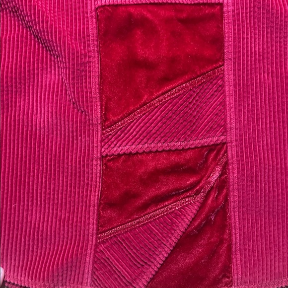 Vintage J. Jill Red Button Up Corduroy Shirt with Velvet Detail - Picture 7 of 7